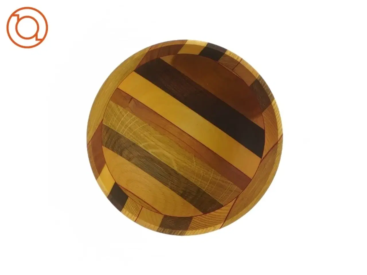 Billede 2 - Skål i træ med røde streger