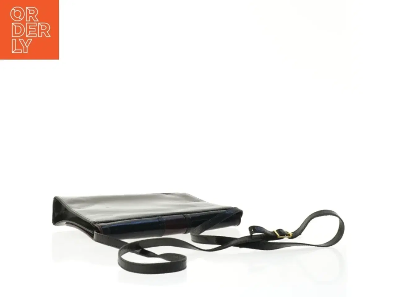 Billede 5 - Flad sort skuldertaske fra Belsac (str. 27 x 16 x 5 cm)