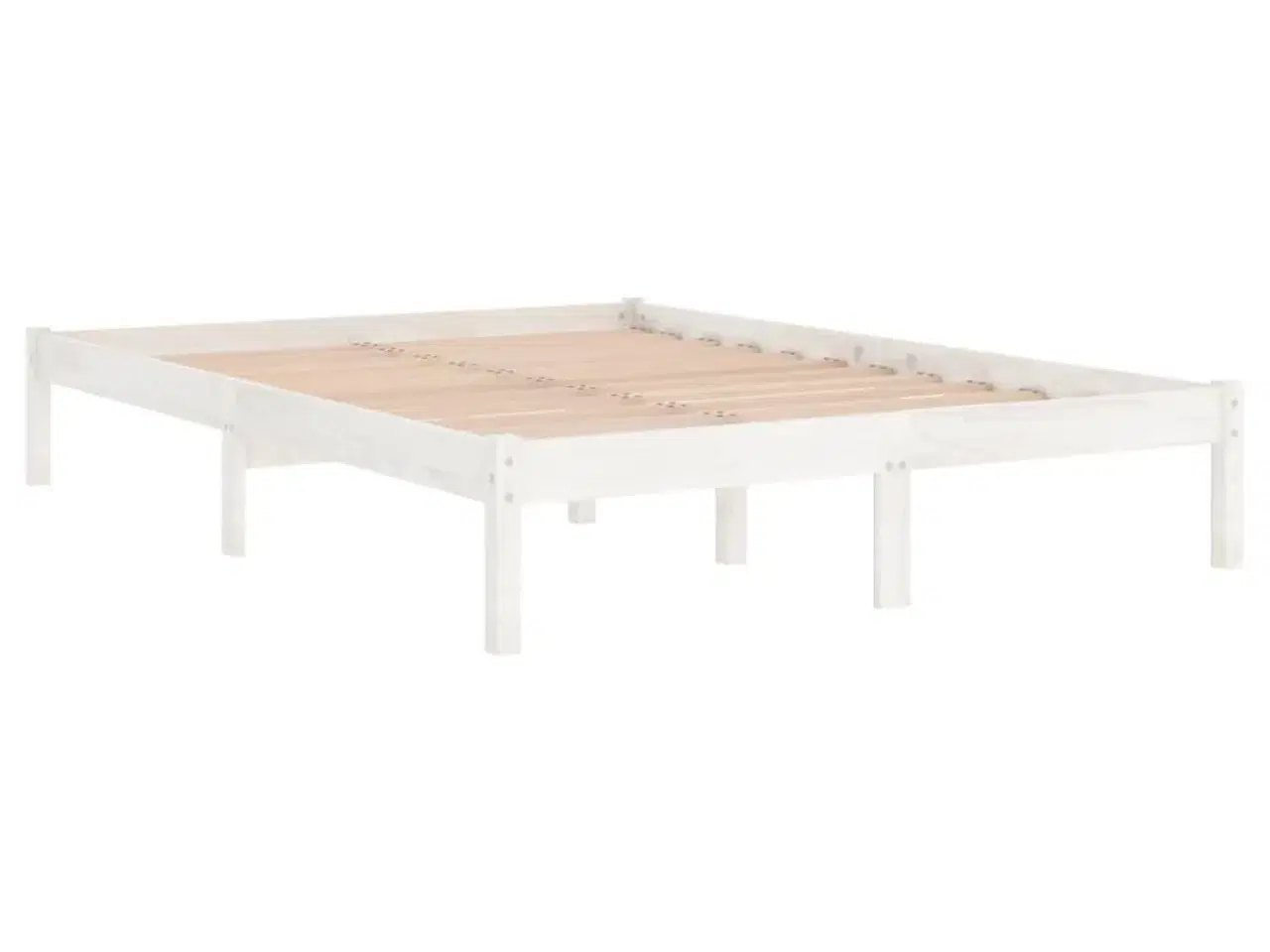 Billede 3 - Sengeramme 140x200 cm massivt fyrretræ hvid