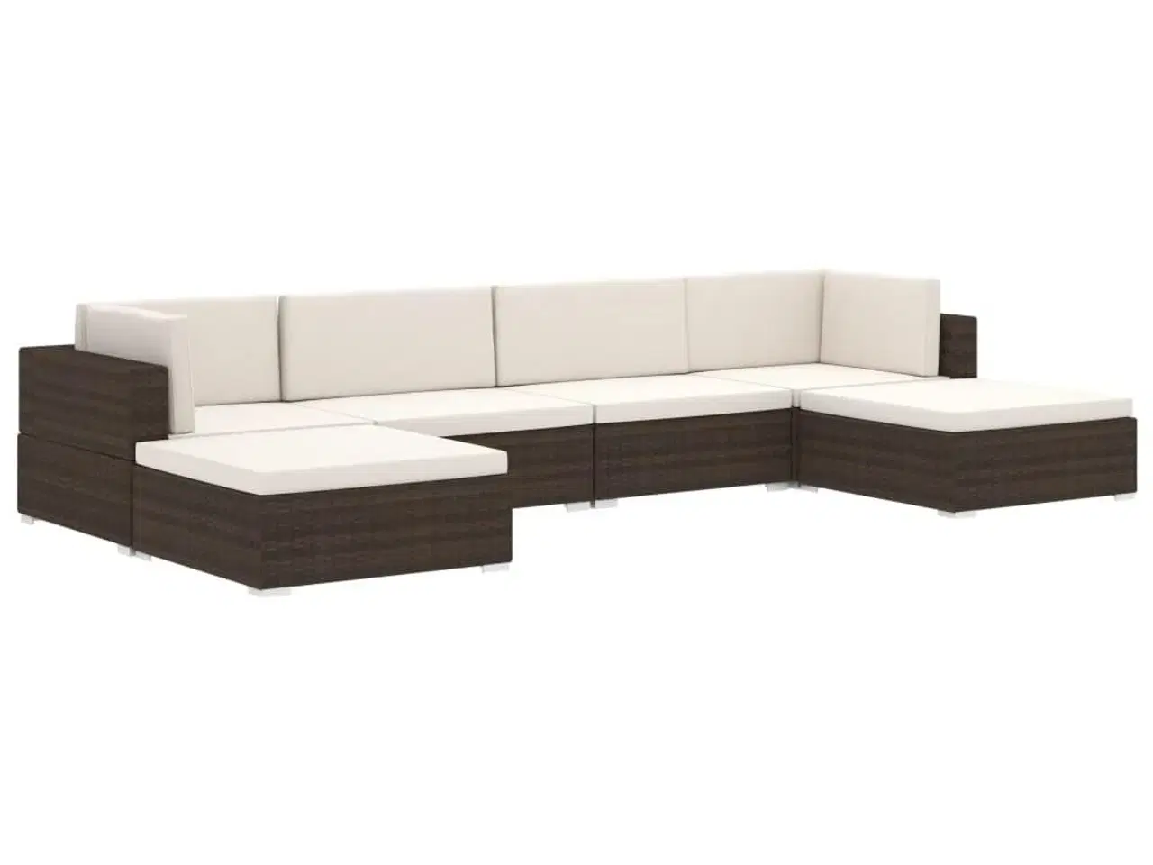Billede 6 - Midtersæde til sofa 1 stk. med hynder polyrattan grå