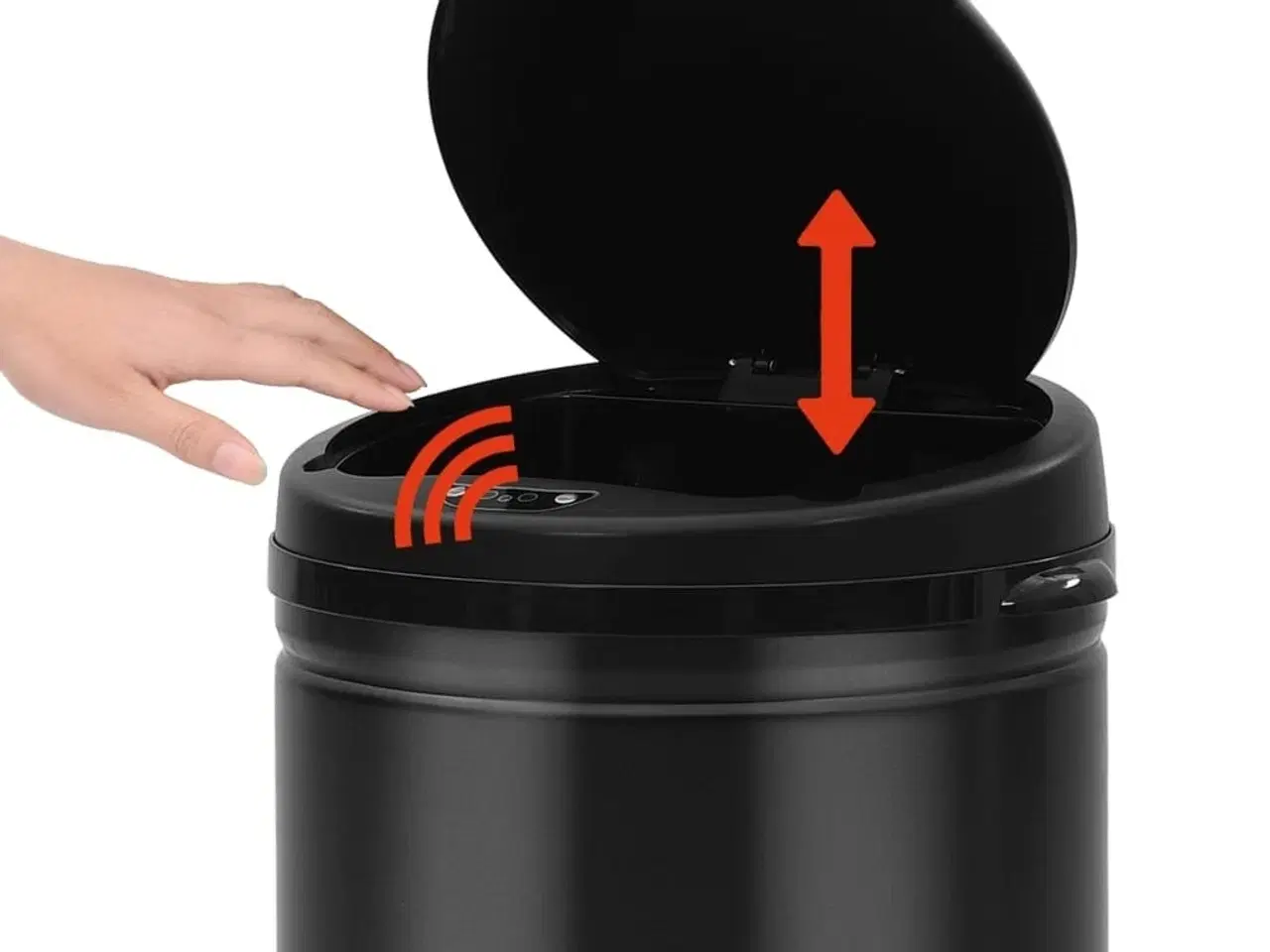 Billede 2 - Affaldsspand med sensor 30 l kulstofstål sort