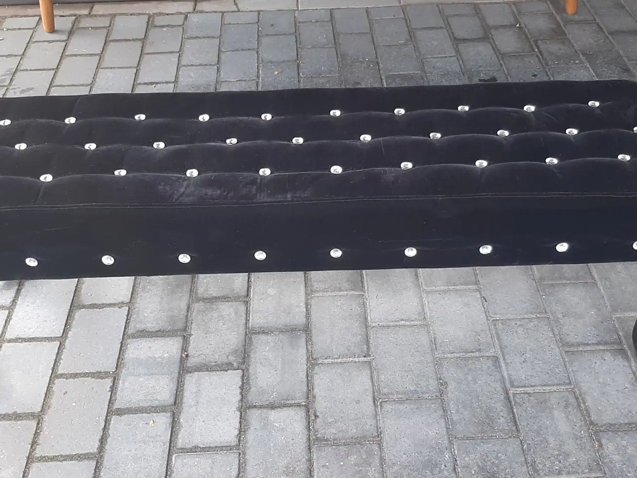 Billede 1 - Lav velour bænk i sort