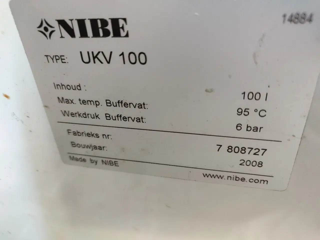 Billede 1 - Nibe UKV 100 buffertank 