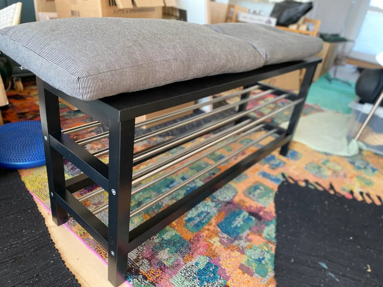 Billede 1 - Bænk med hynde og sko hylder IKEA