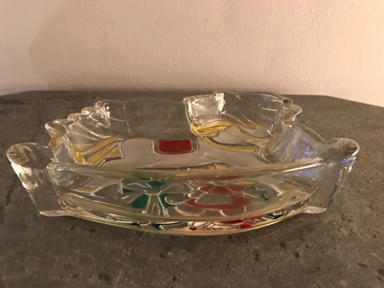 Billede 2 - Vintage glasskål / farvet glas (gyngehest)