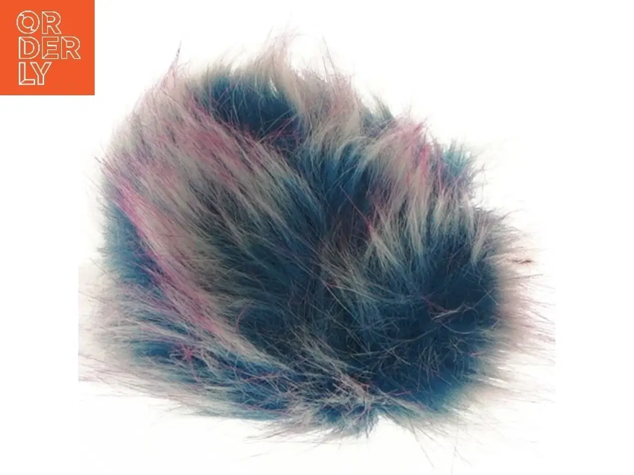 Billede 3 - Pels nøglering med stof rem (str. Ø 10 cm)