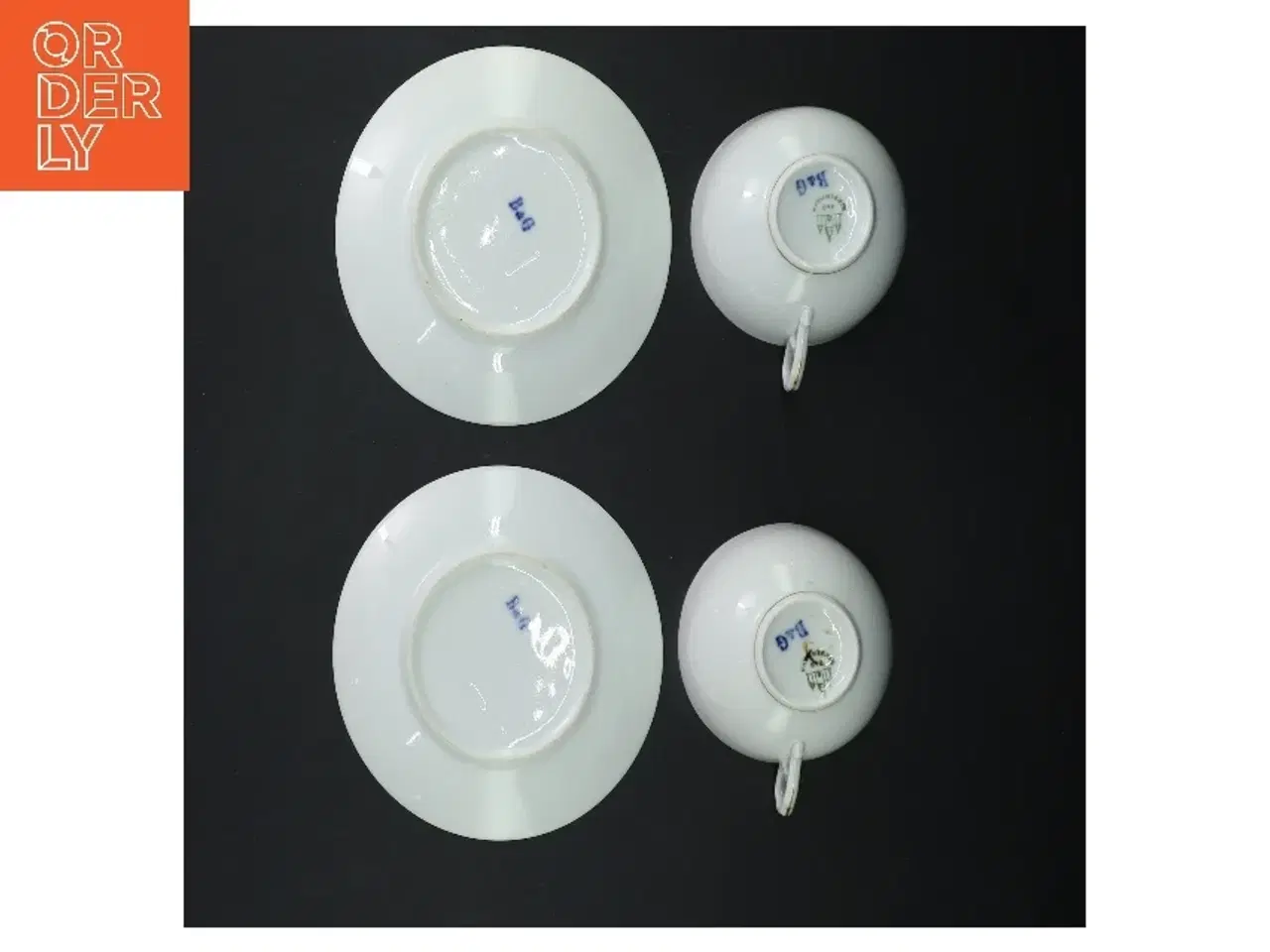 Billede 2 - Sæt med kaffekopper og underkopper fra Bing Og Grøndal (str. kop ø 8,5 cm, underkop ø 13 cm)