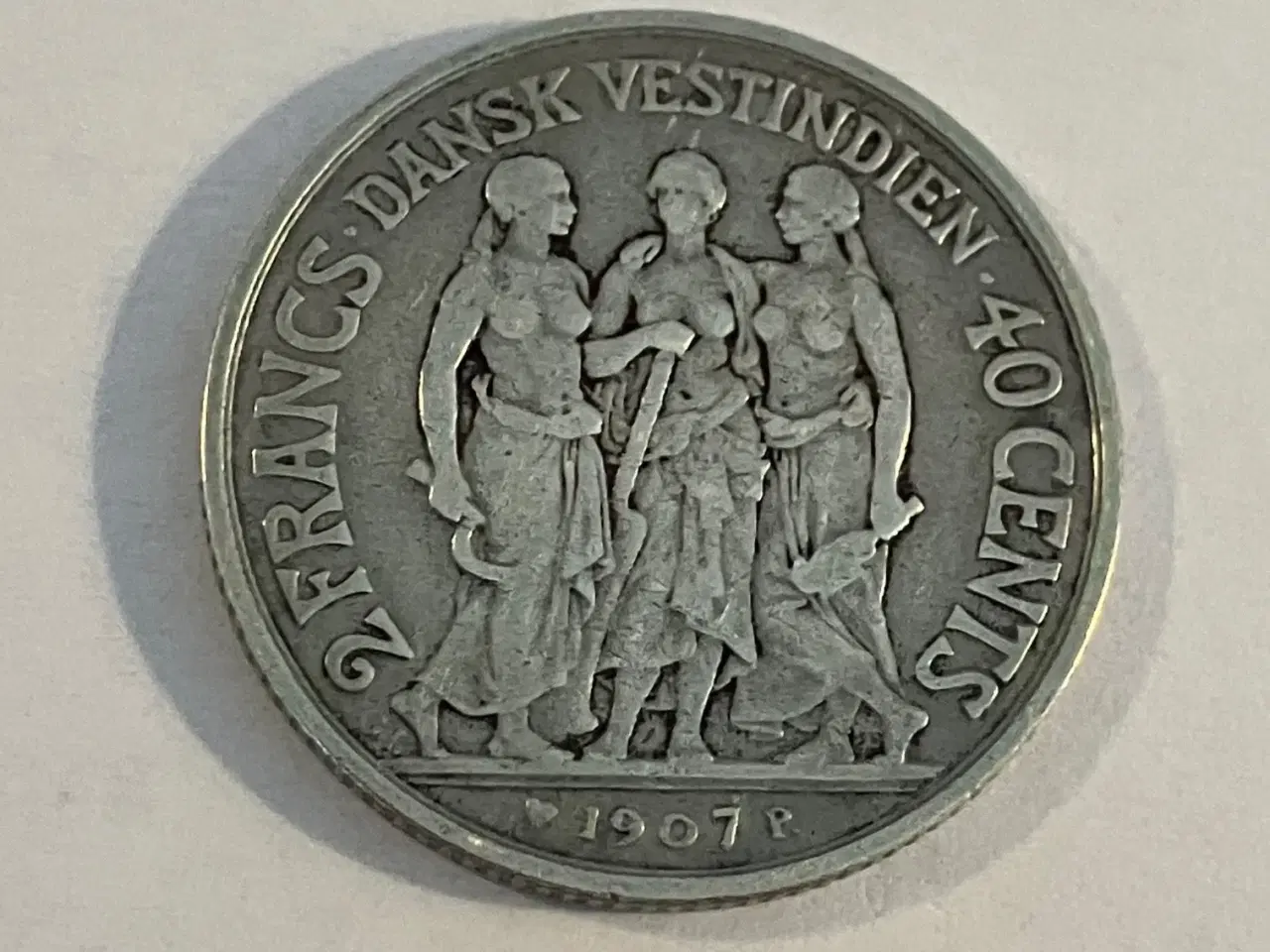 Billede 1 - 2 Francs / 40 Cent 1905 Dansk Vestindien