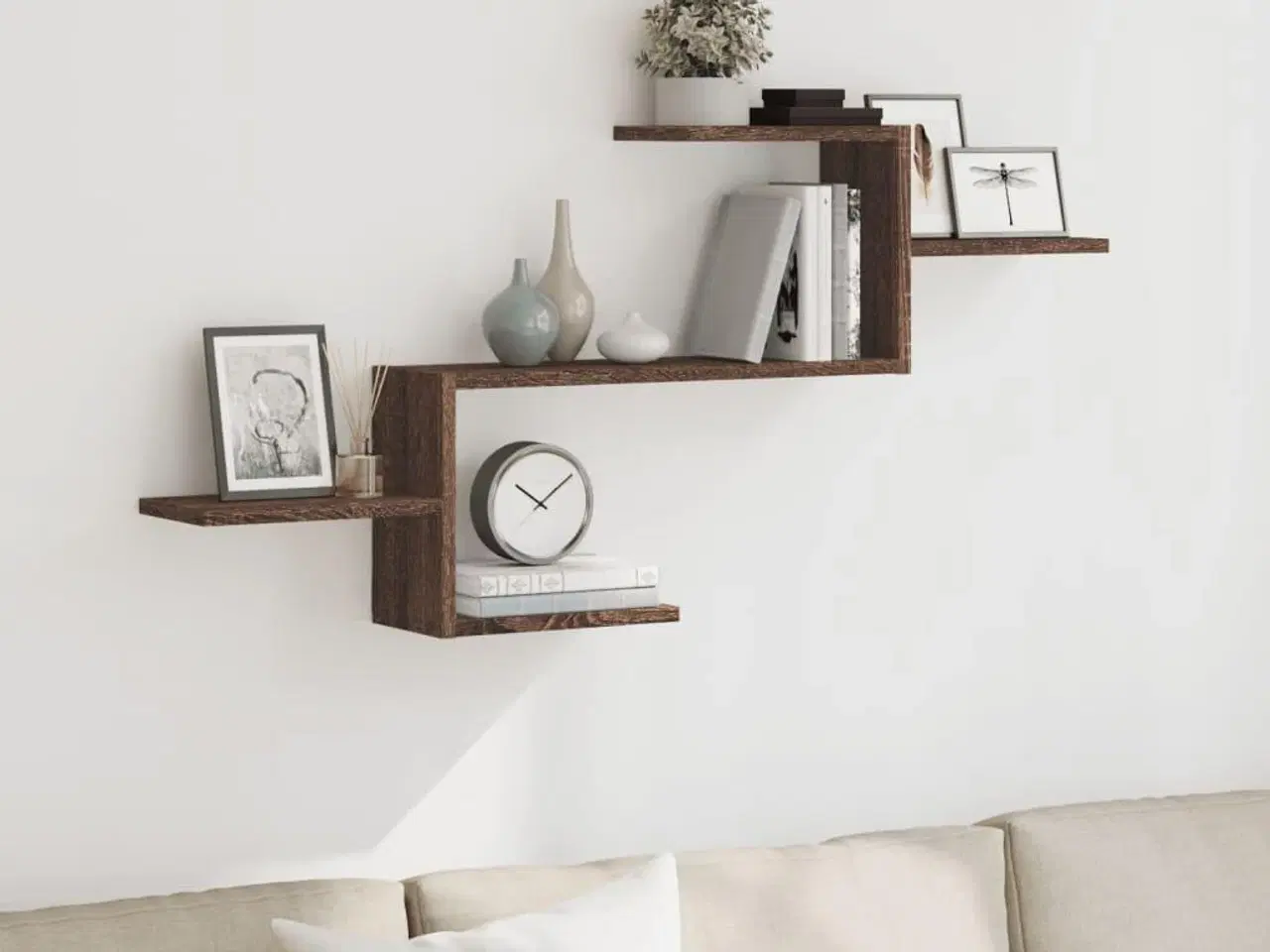 Billede 1 - Væghylde 104x15x49 cm konstrueret træ brun egetræsfarve