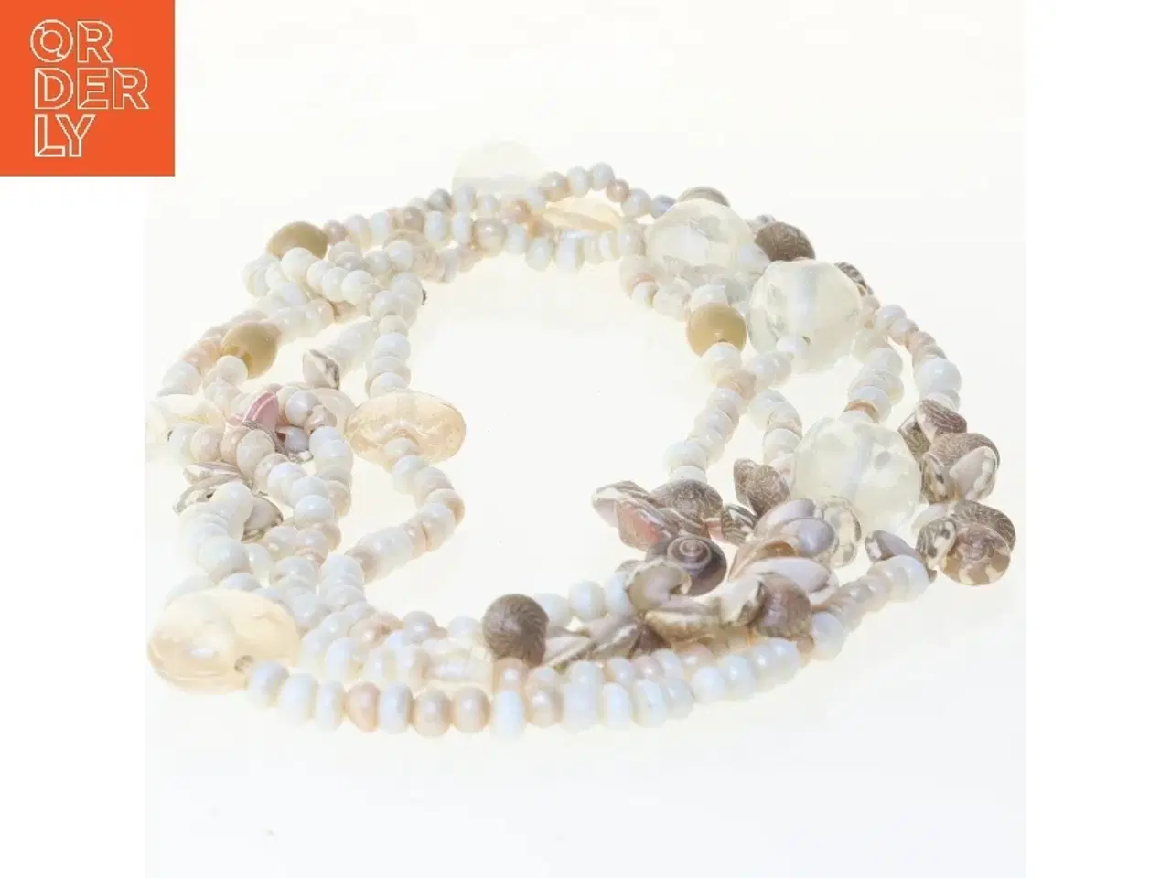 Billede 2 - Perlekæde med skaller og glasperler (str. 190 cm)