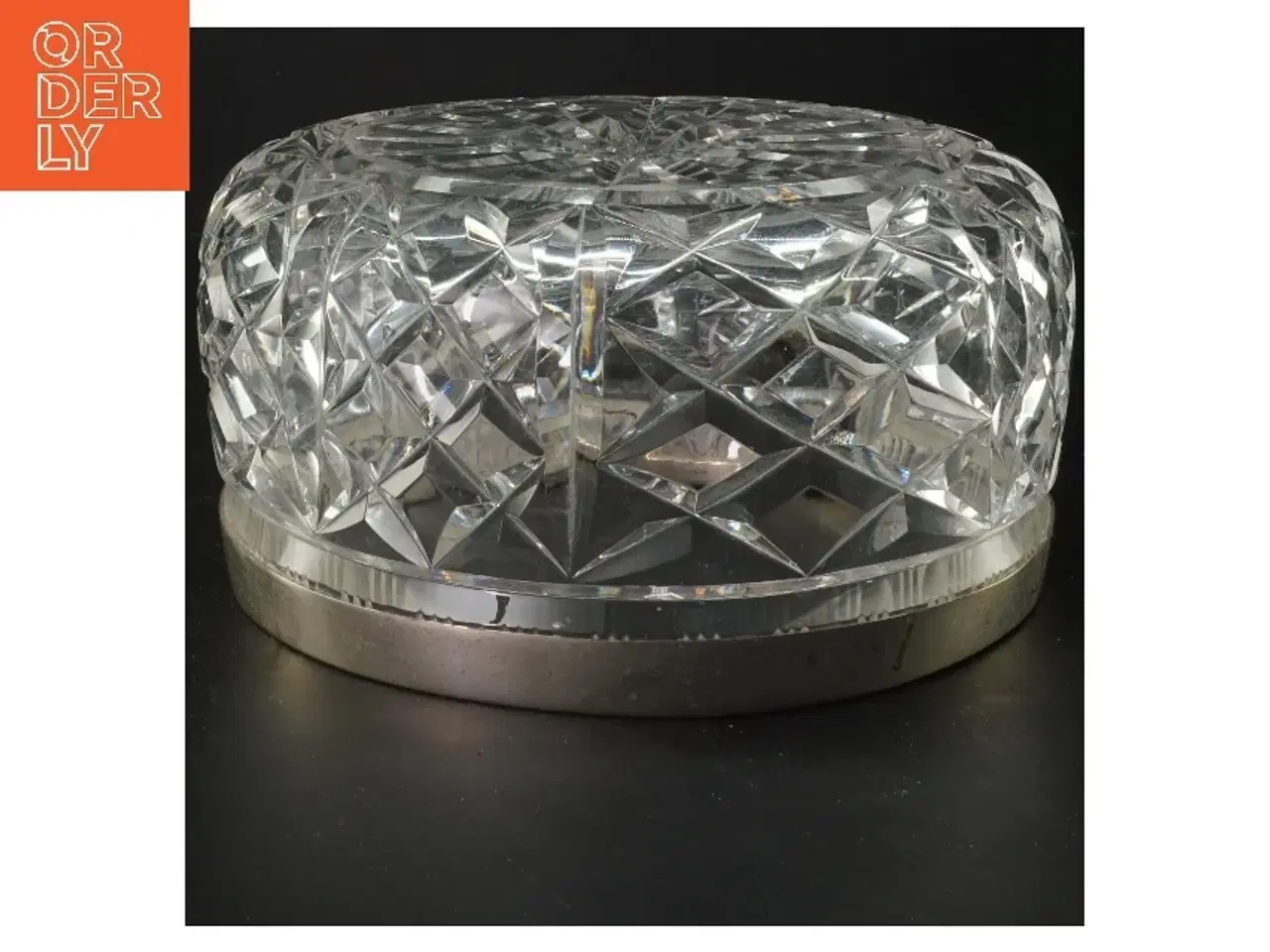 Billede 1 - Krystal skål med sølvkant (str. Ø 20x10 cm)