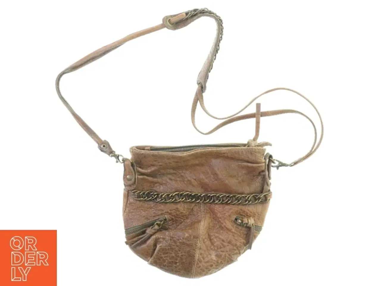 Billede 1 - Vintage Skulder taske i distressed Læder fra Massimo Dutti (str. 24 x 23 cm)