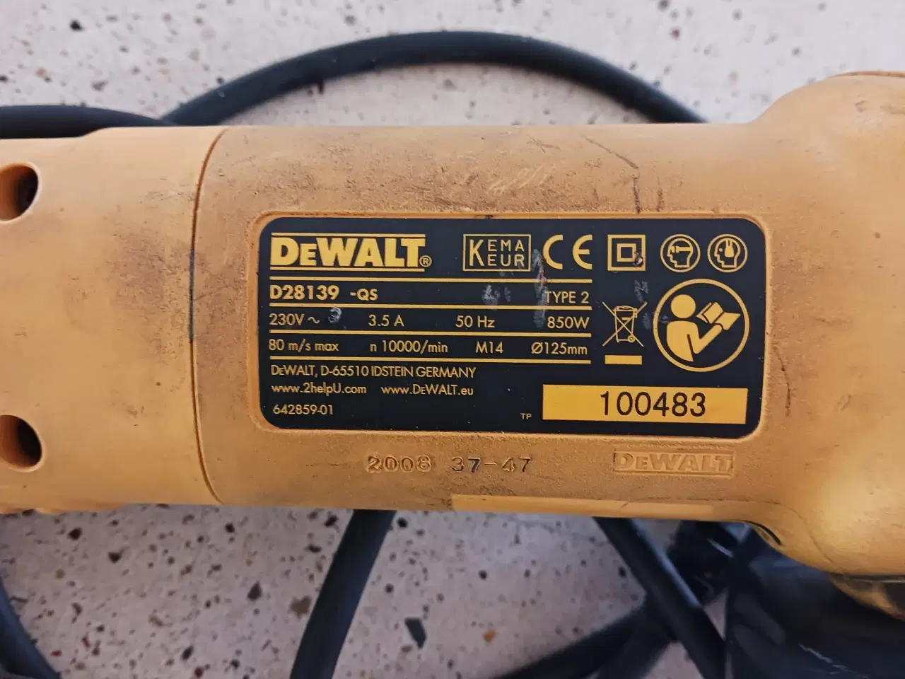Billede 2 - Dewalt vinkelsliber ø125 850w