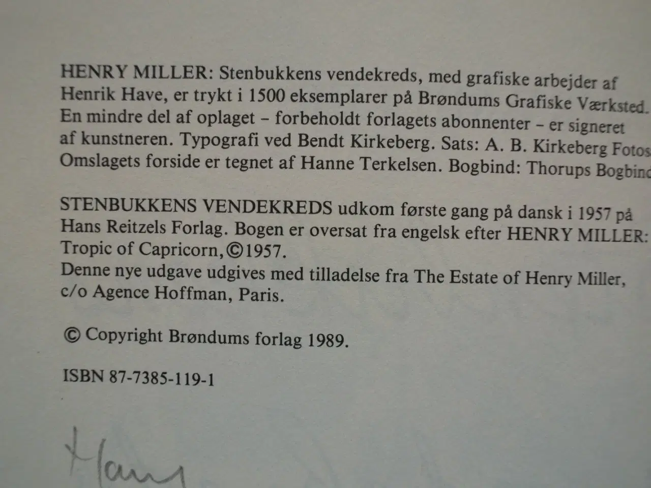 Billede 2 - stenbukkens vendekreds, af henry miller. ill. af h