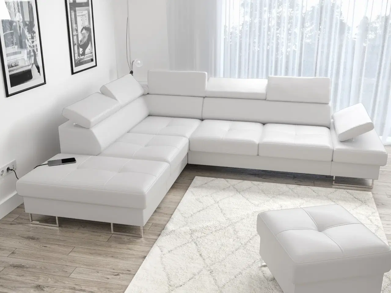 Billede 4 - GALAKSE ÆGTE LÆDER HJØRNESOFA 225X280