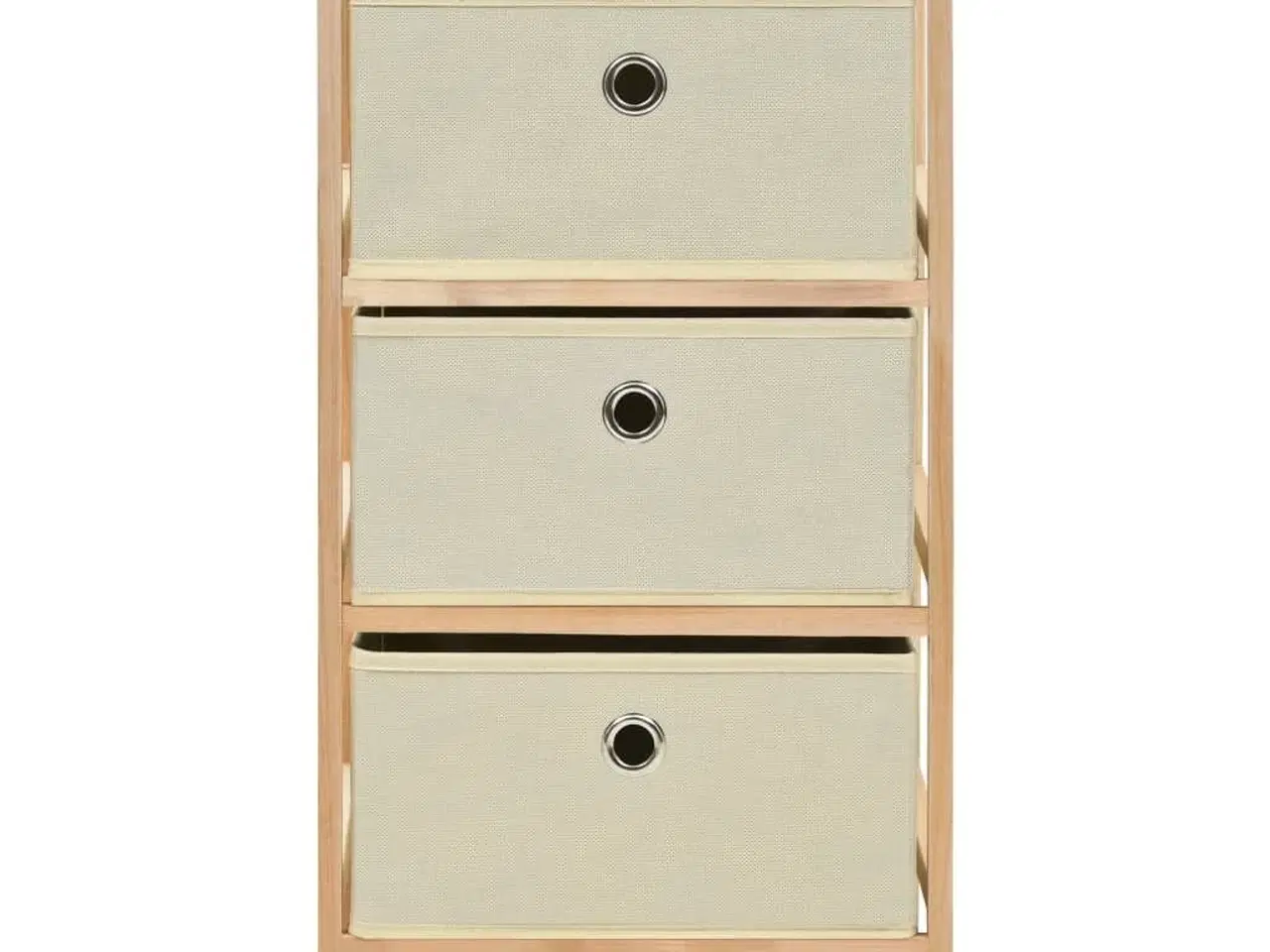 Billede 3 - Opbevaringsstativ med 3 stofkurve cedertræ beige
