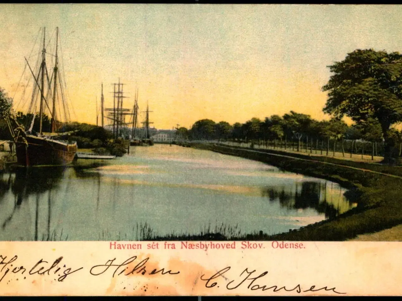 Billede 1 - Havnen set fra Næsbyhoved Skov - Odense - Ed. F. & Co 4400 - Brugt