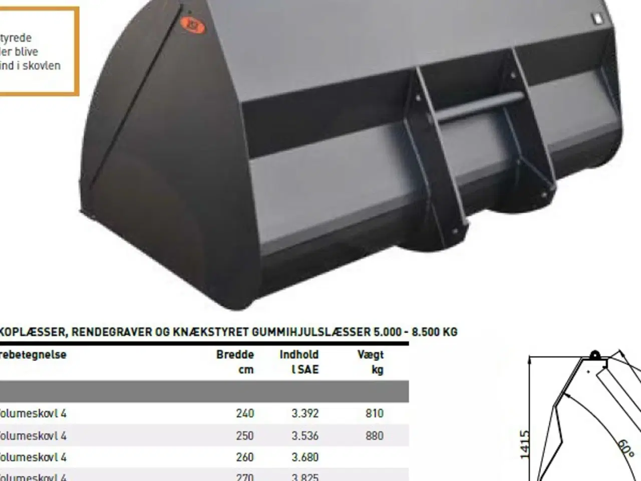 Billede 3 - JST T4 Volumeskovl 240-300 cm.