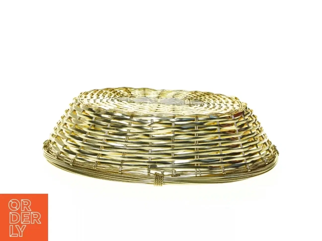 Billede 3 - Fil de Fer Gylden flet kurv af metaltråd (str. 24 x 18 x 6 cm)