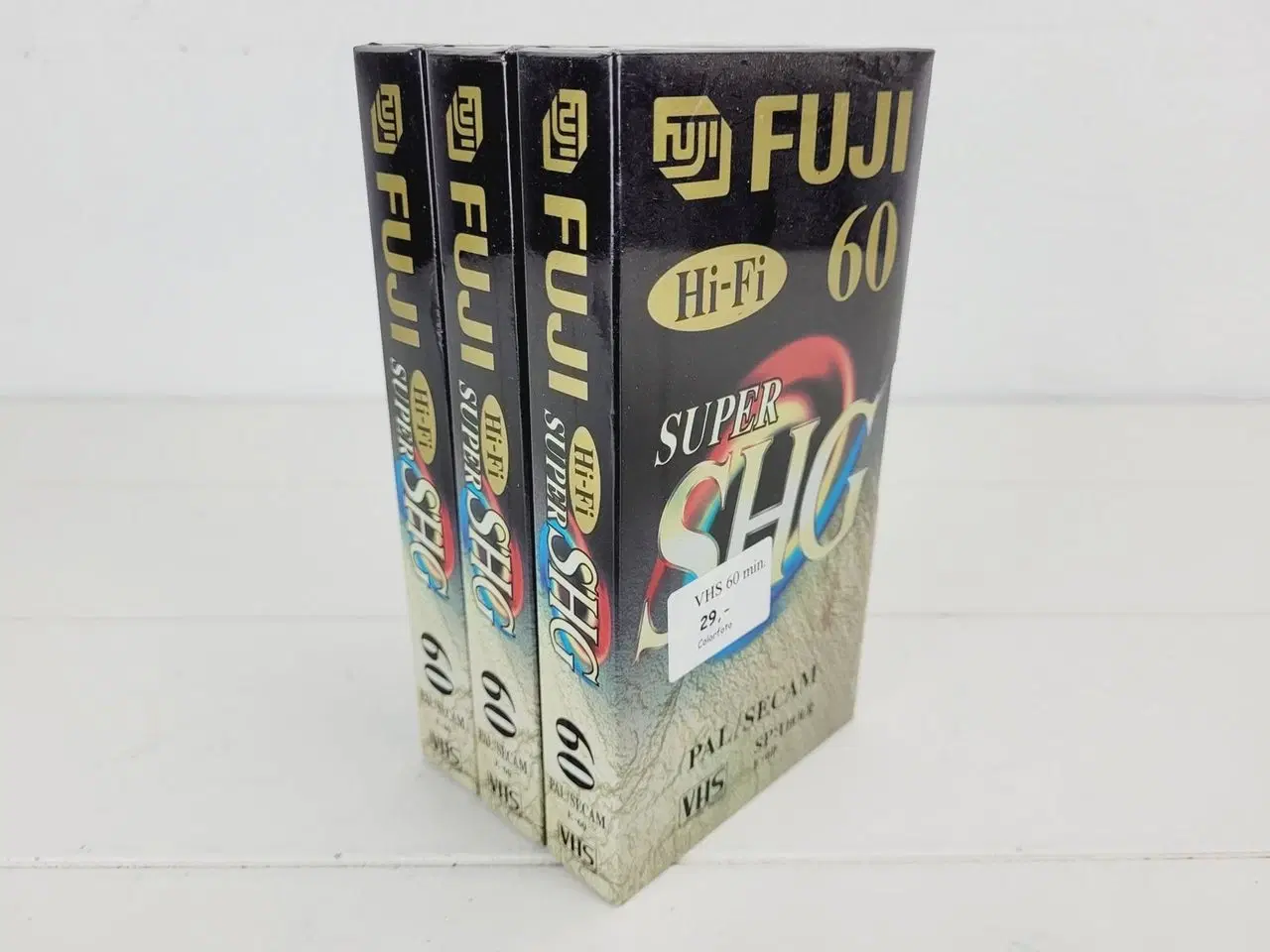 Billede 4 - UBRUGTE 3 stk Fuji 60 VHS Videobånd