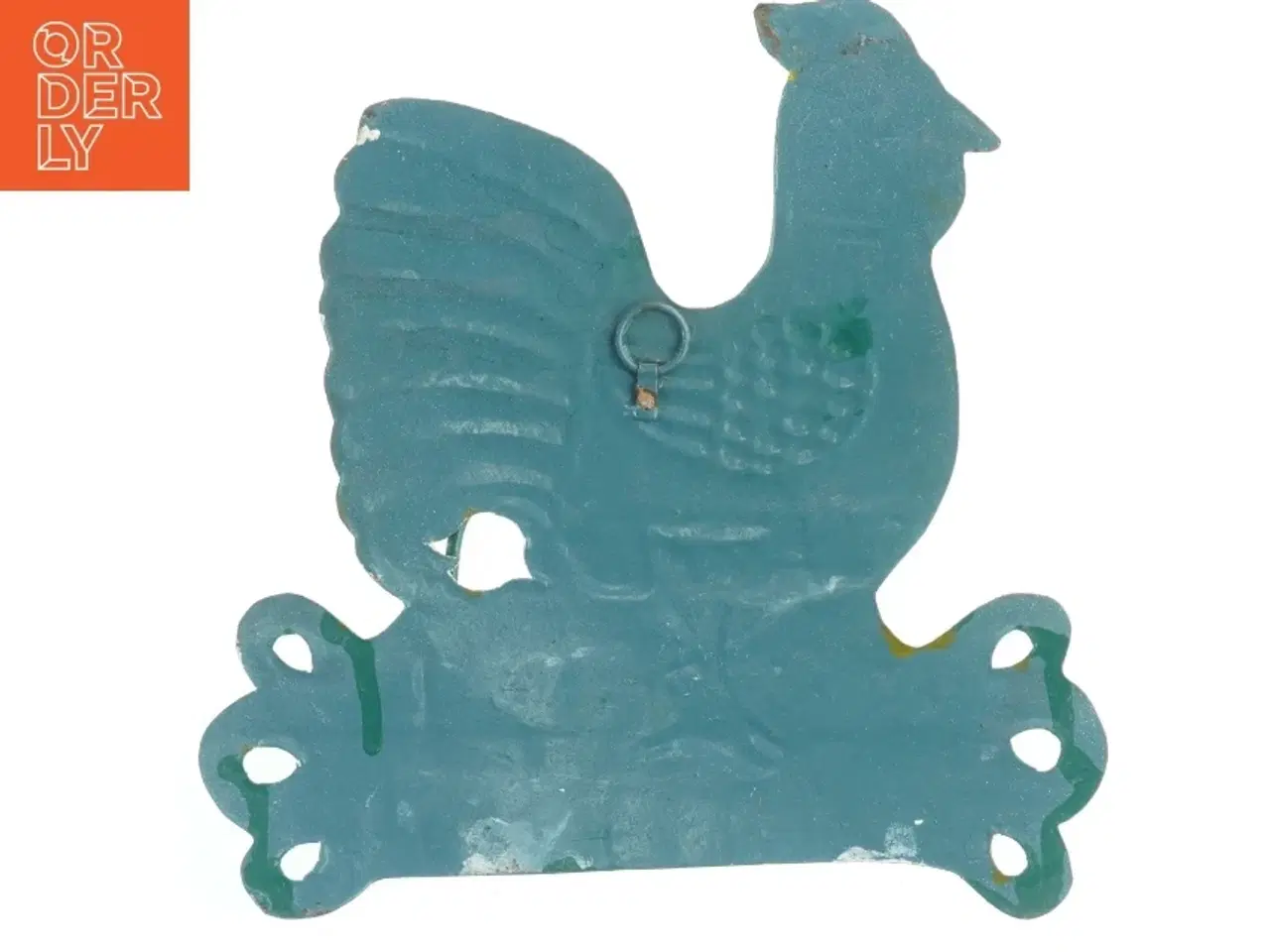 Billede 3 - Metalskilt med hane motiv (str. 25x26 cm)