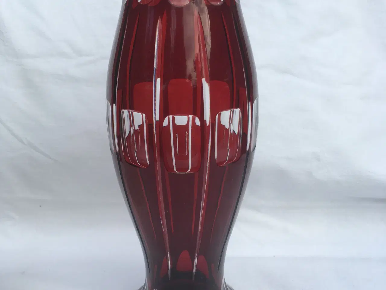 Billede 3 - Rød krystal glas vase