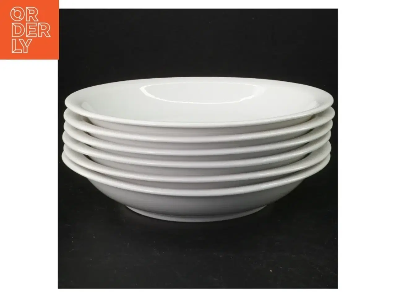 Billede 1 - 6 pastatallerkener/dybe tallerkener, hvidt porcelæn (str. 20 cm)