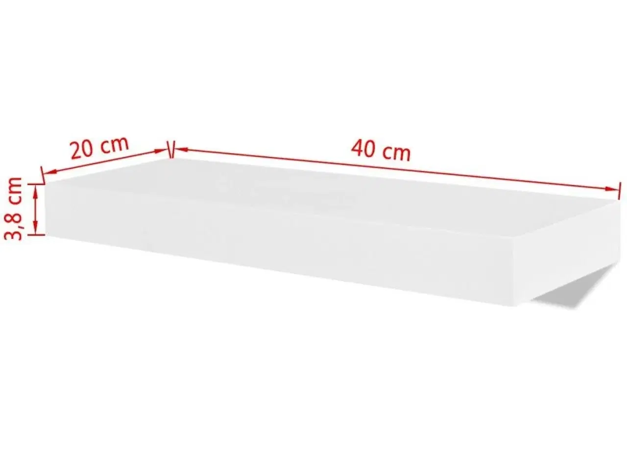 Billede 5 - Væghylder 2 stk. MDF hvid