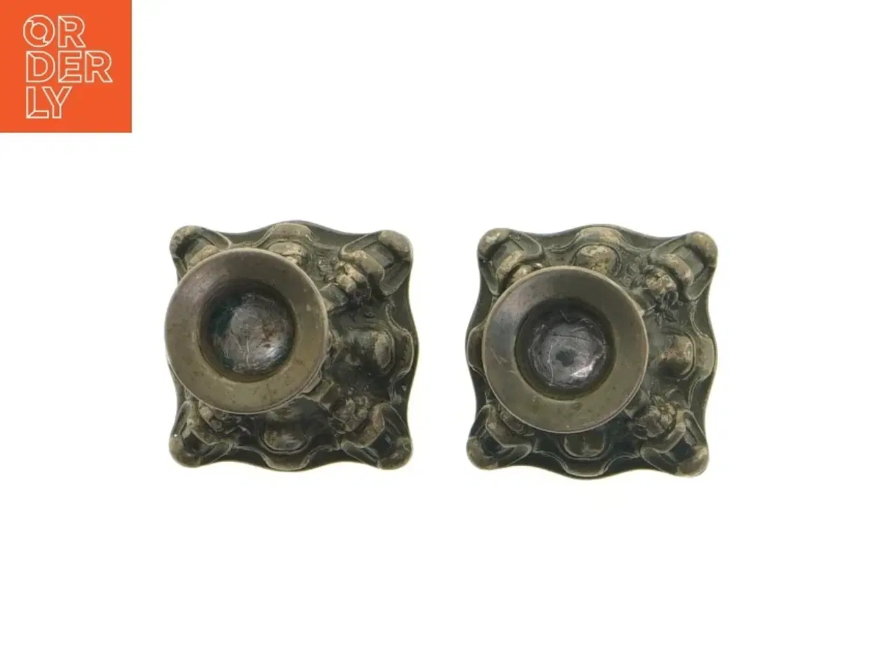 Billede 2 - Vintage lysestager i metal (str. 8,5 x 6 x 6 cm)