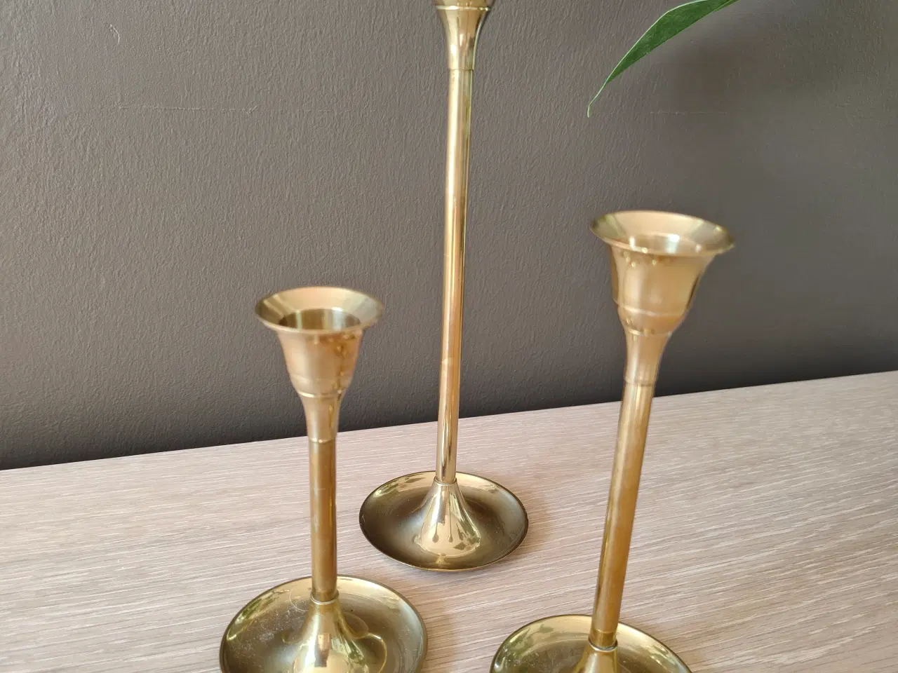 Billede 1 - 3 flotte messing lysestager