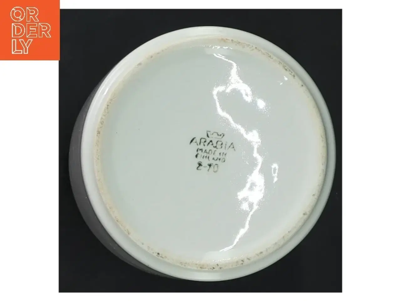 Billede 3 - Hvid porcelænskrukke med låg fra Arabia (str. Ø 7,5 cm højde 11,5 cm)