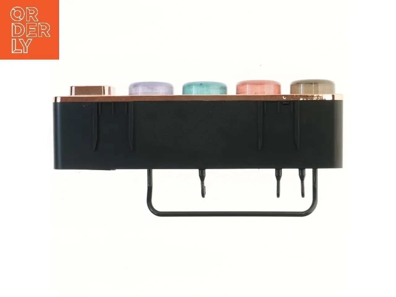 Billede 2 - Knagerække med farvede knager (str. 40x8 cm)