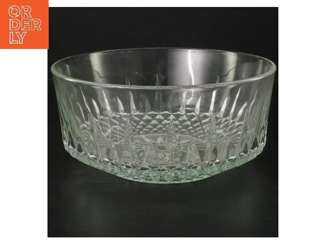 Billede 1 - Glas skål med mønster (str. Ø 20 cm)