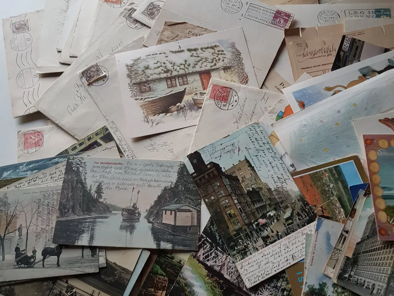 Billede 1 - Postkort , kvitteringer m.m 1918 - 1995 120stk