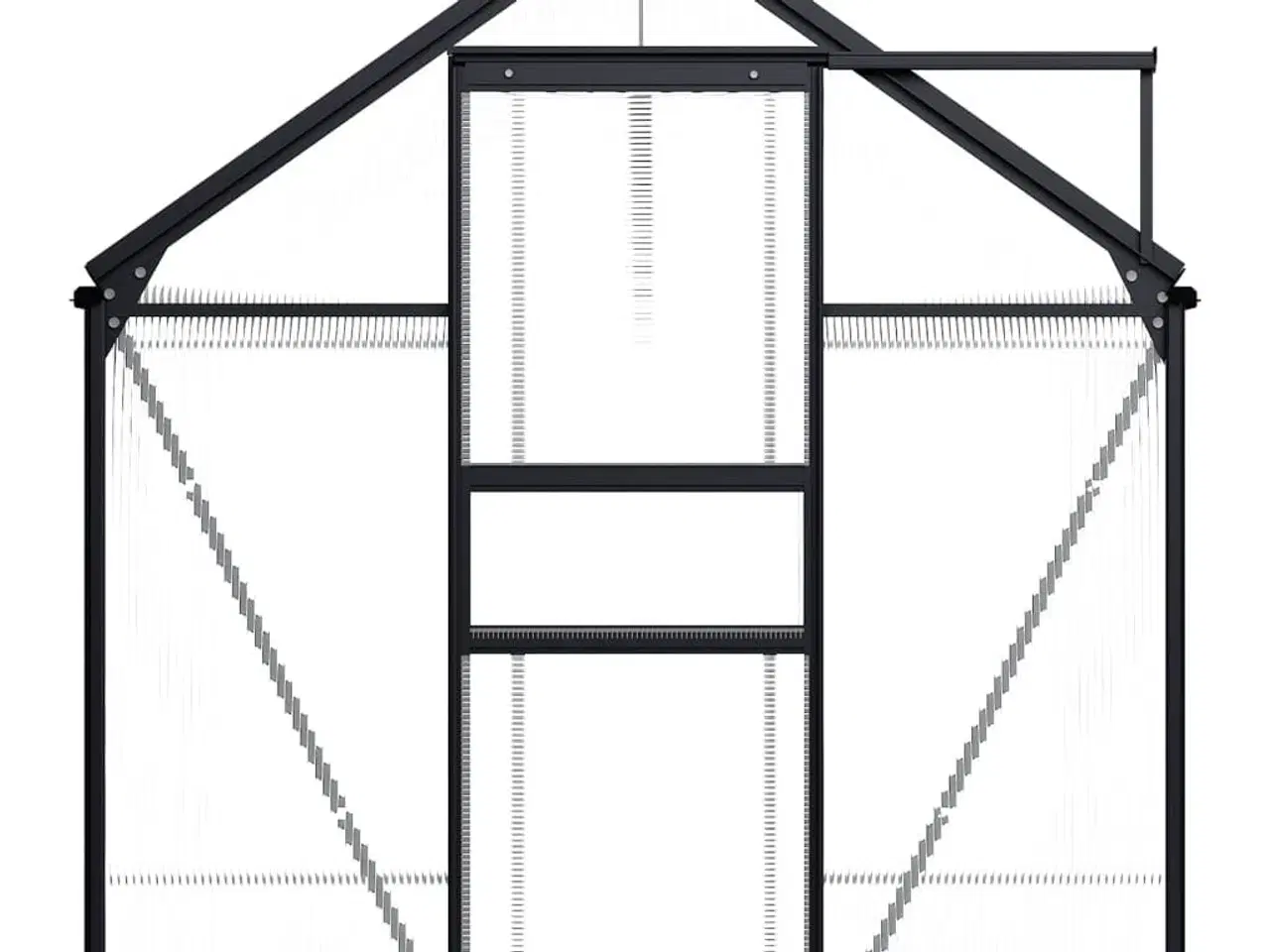 Billede 3 - Drivhus med fundamentramme 5,89 m² aluminium antracitgrå