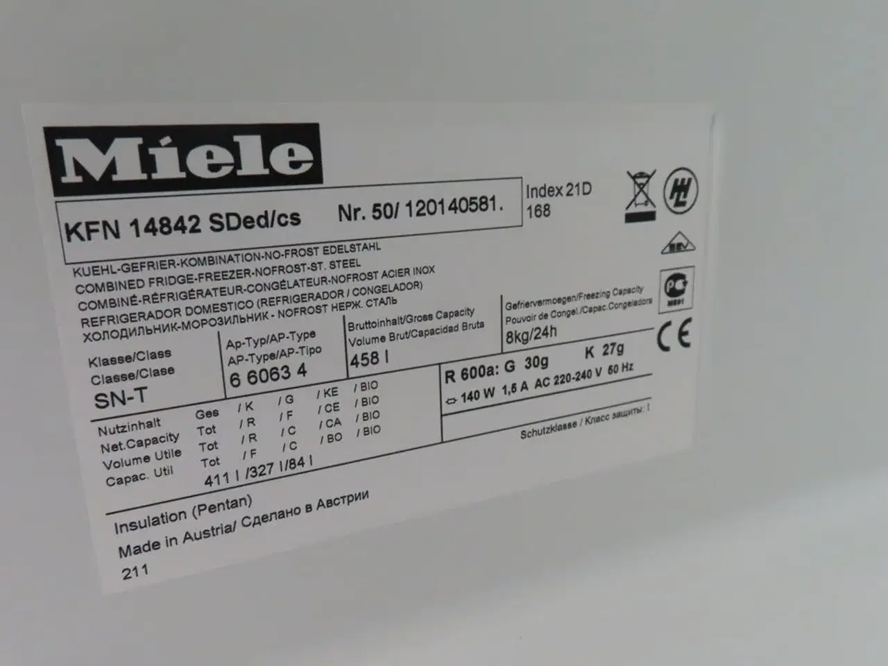 Billede 4 - Køle/fryseskab MIELE KFN 14842