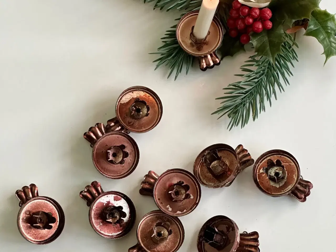 Billede 7 - Lyseholdere m klemme, 11 stk samlet