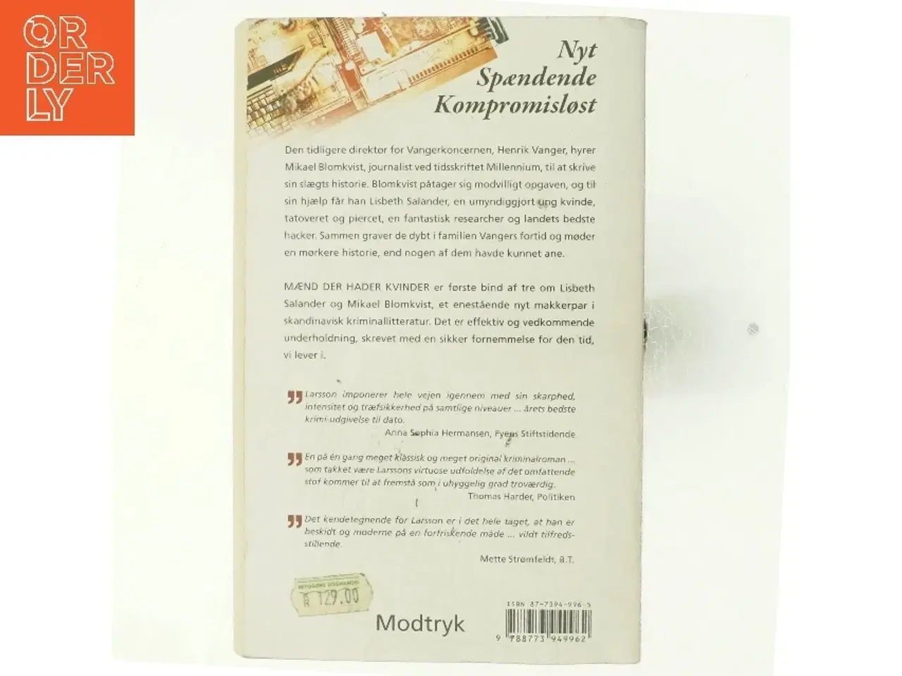 Billede 3 - Mænd der hader kvinder af Stieg Larsson (Bog)