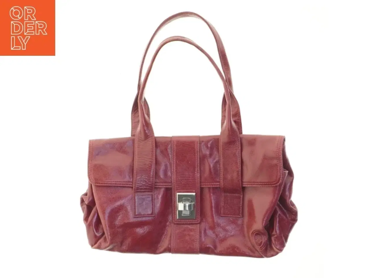 Billede 1 - Rød læderhåndtaske fra Smith & Canova (str. 33,5x21 cm)