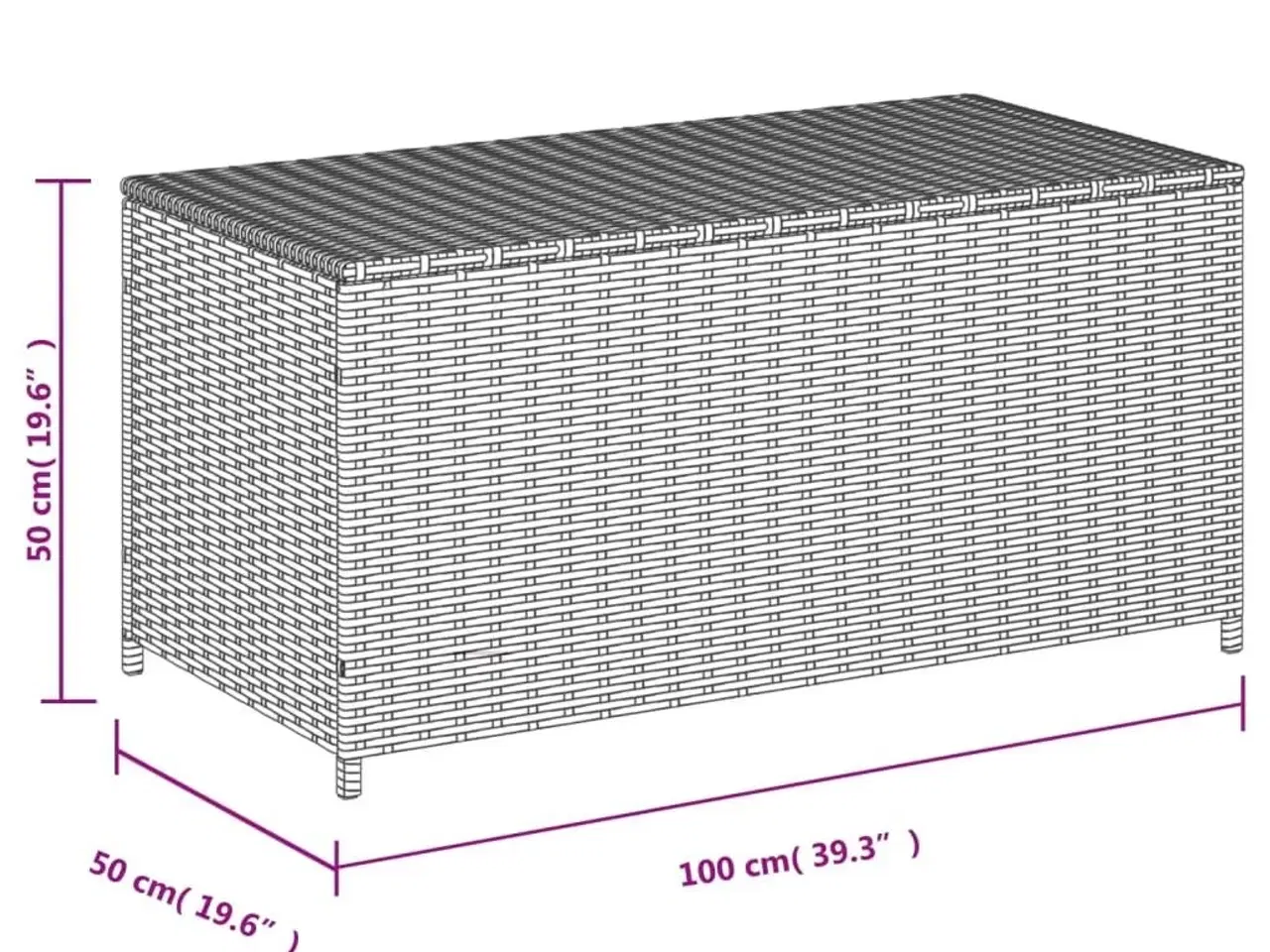 Billede 11 - Opbevaringsboks til haven 190 l polyrattan beige