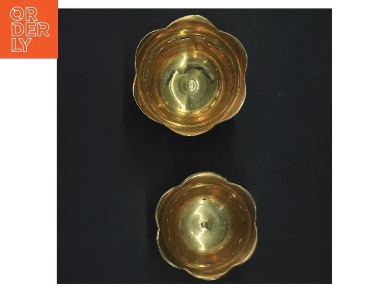 Billede 2 - Lysestager i messing (str. 7x8&5,5x7 cm)