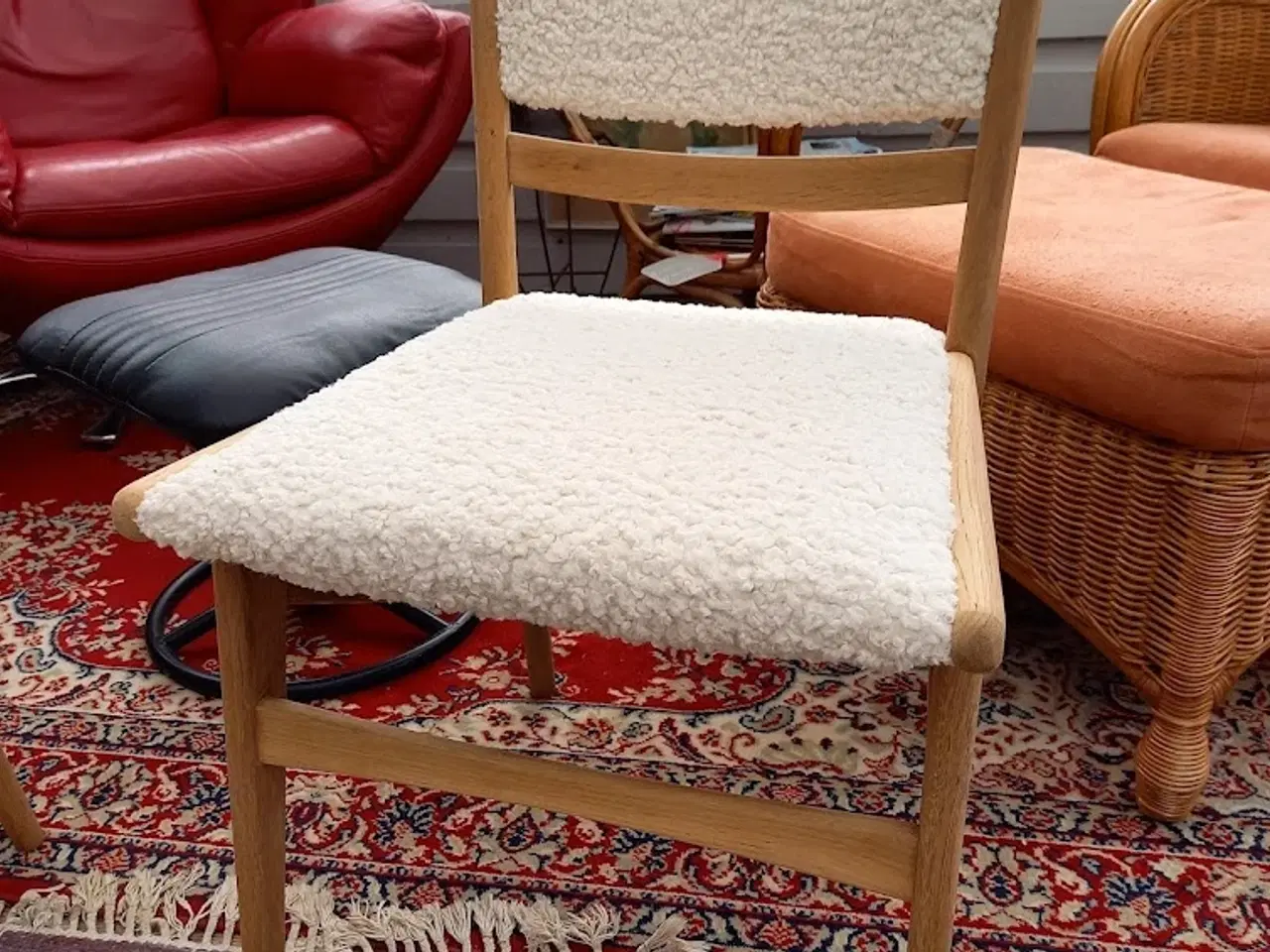 Billede 3 - 6 spisebordsstole i egetræ.