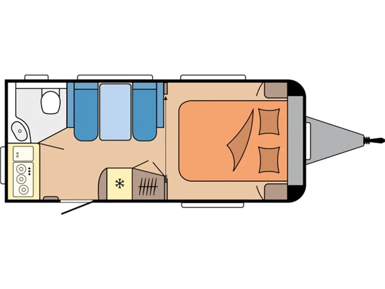 Billede 7 - 2025 - Hobby De Luxe 460 SFf   Hobby med en dejlig fritstående dobbeltseng fra Hinshøj Caravan A/S