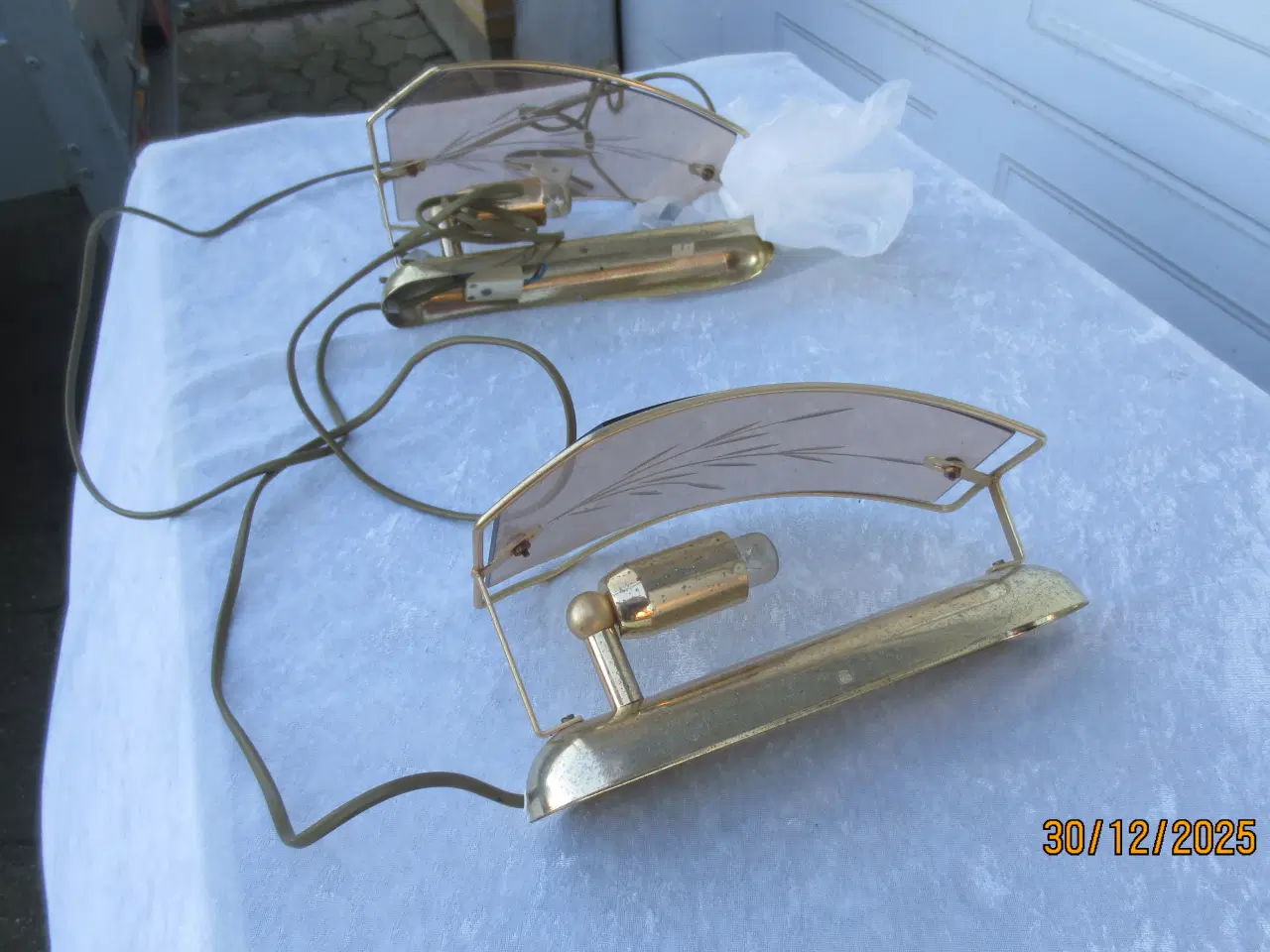 Billede 5 - 2 stk Retro Messing Væglamper 