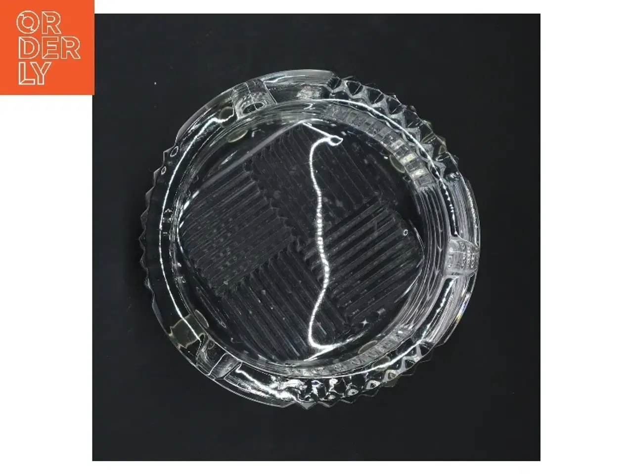 Billede 3 - Val Saint Lambert glaskål med riflet mønster (str. 15x6,5 cm)