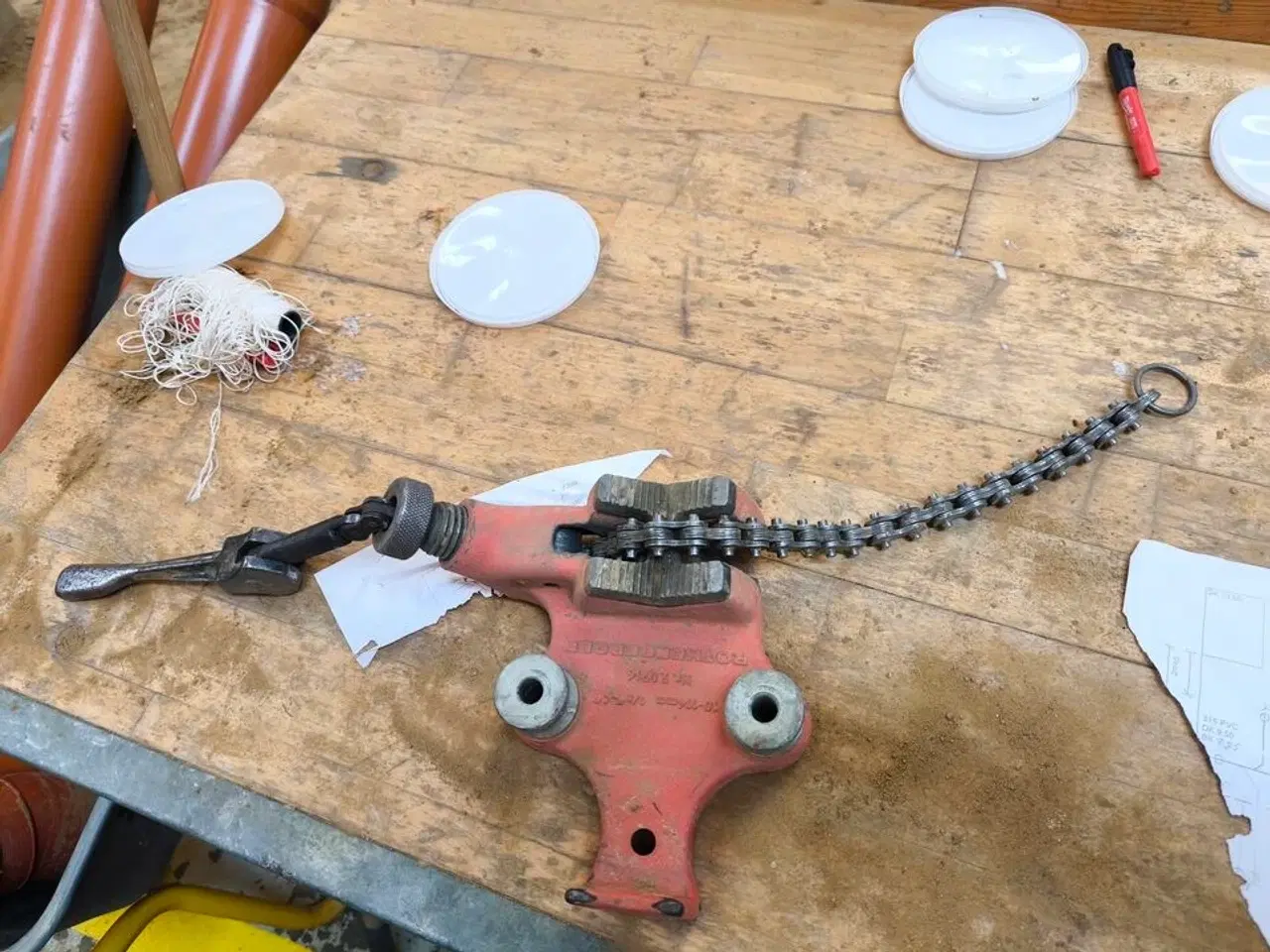 Billede 3 - Filebænk m. RIDGID kæberørholder