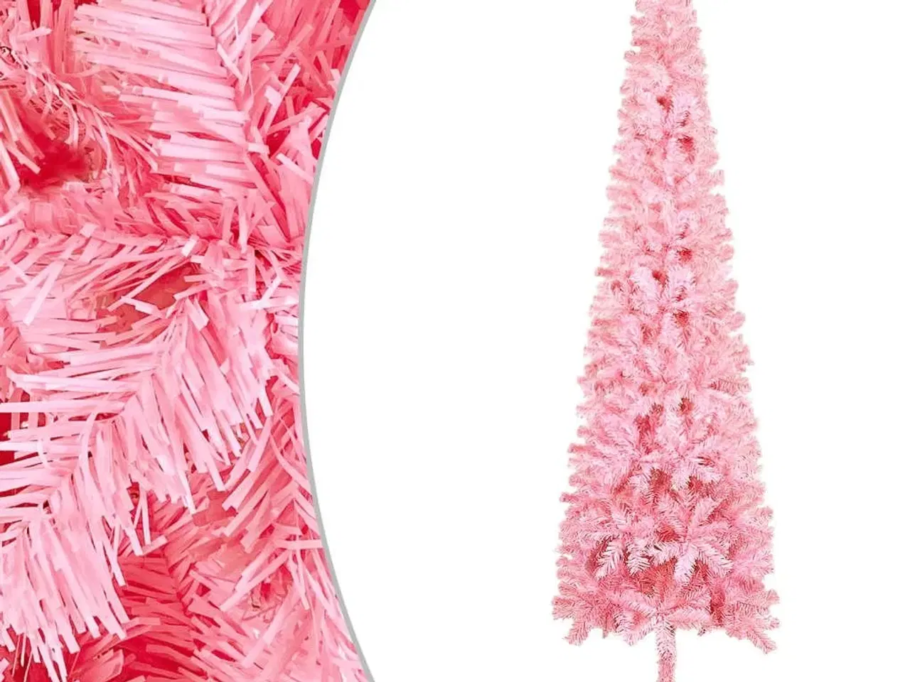 Billede 1 - Smalt juletræ 180 cm lyserød