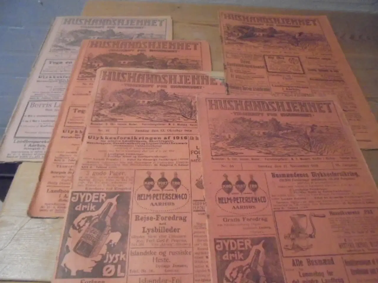 Billede 1 - 6 numre af Husmandshjemmet – magasin fra 1917/18