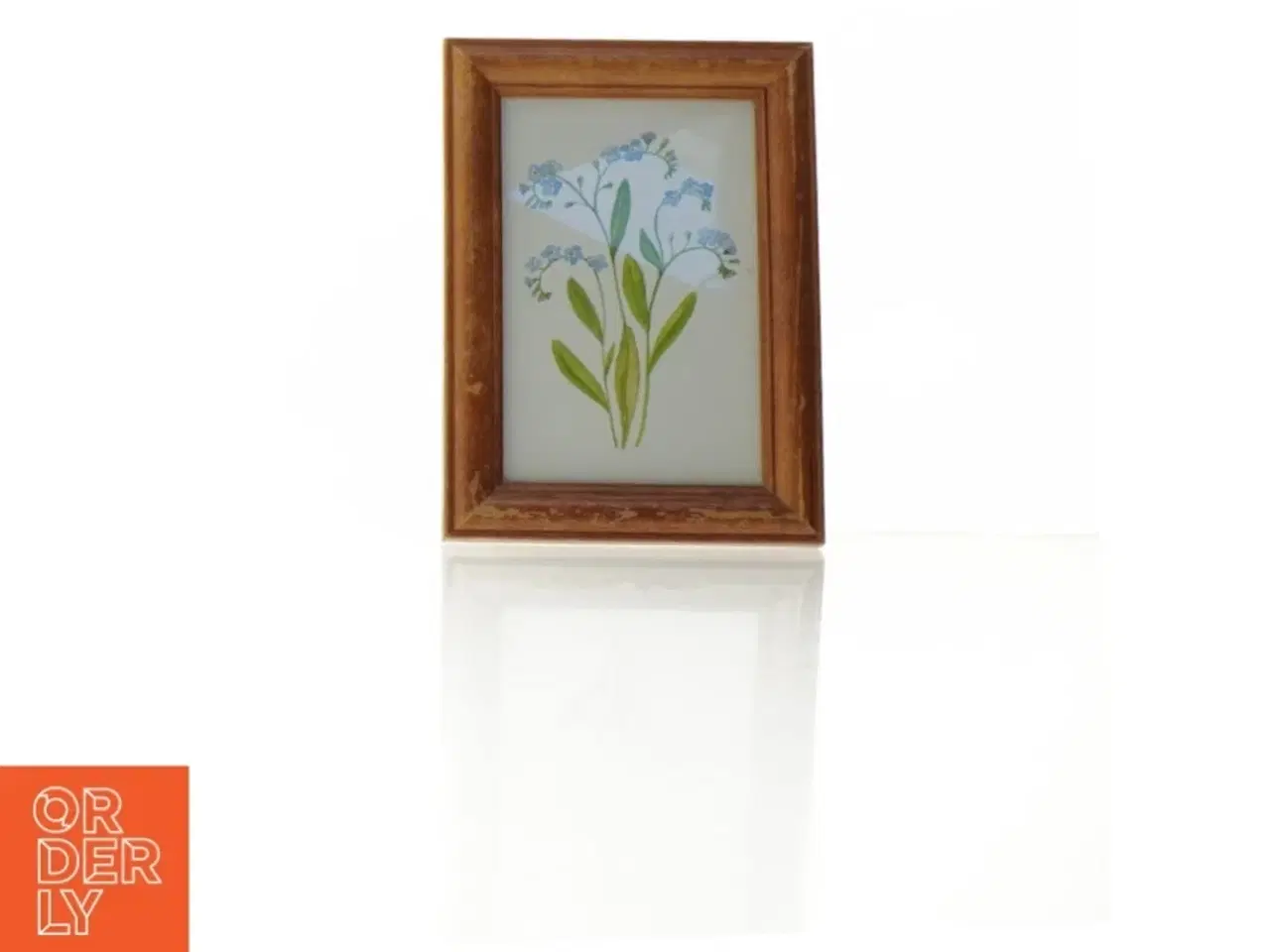 Billede 1 - Indrammet billed af blomster (str. 19 x 14 cm)
