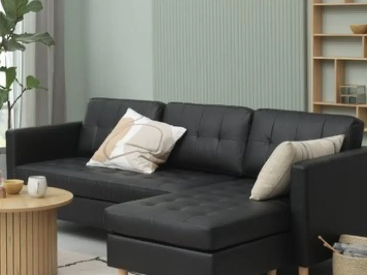 Billede 1 - Næsten ny lædersofa 